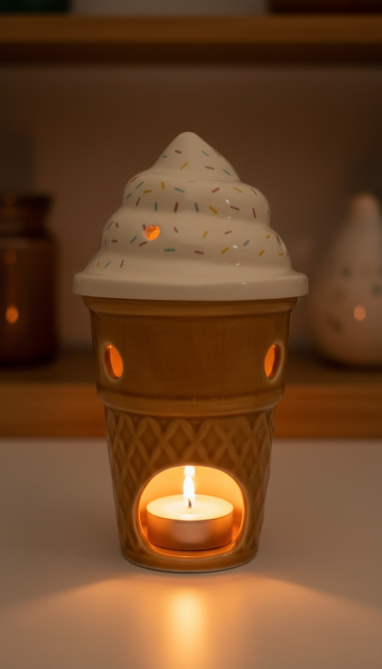 Brûleur d'huile en forme de cornet de glace