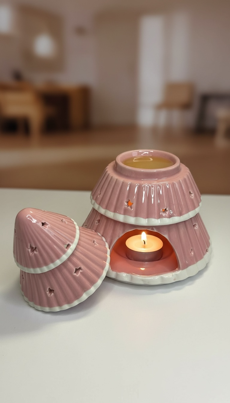 Brûleur d'huile sapin de Noël rose