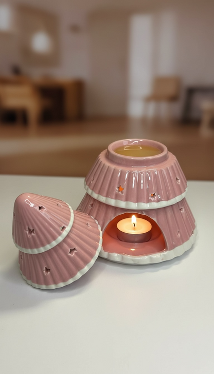 Brûleur d'huile sapin de Noël rose
