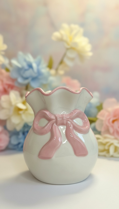 Brûleur d'huile de la Saint-Valentin avec nœud blanc et rose