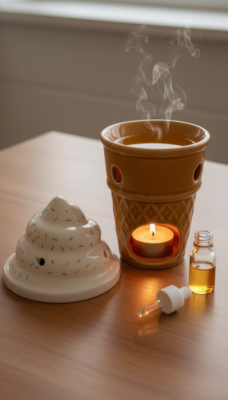 Brûleur d'huile en forme de cornet de glace