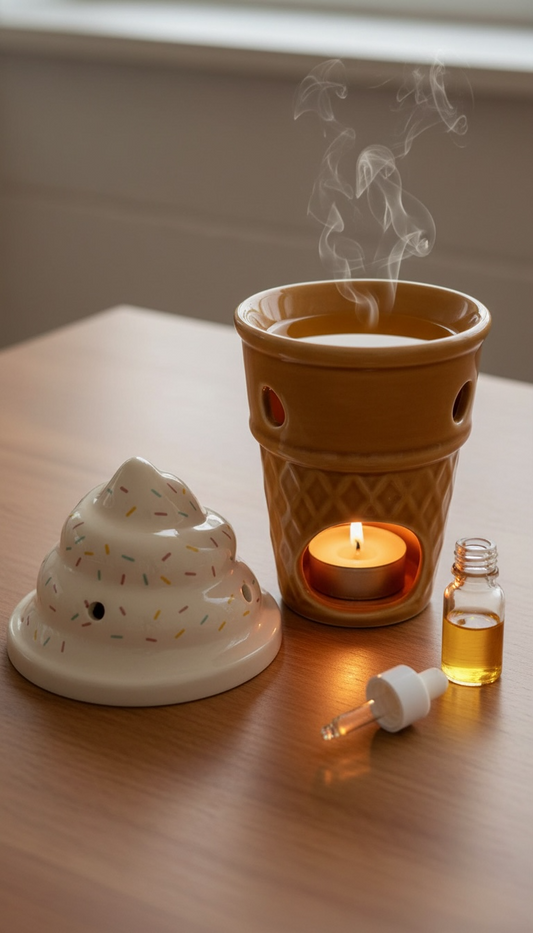 Brûleur d'huile en forme de cornet de glace