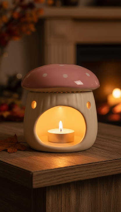 Brûleur à huile en forme de champignon rose